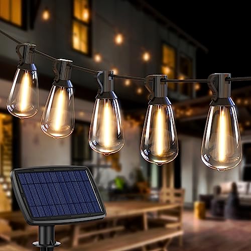 litogo Lichterkette Außen Solar, 25+2 LEDs 9M ST38 Solar Lichterkette Glühbirnen Aussen IP55 Wasserdicht 4 Modus Solarlichterkette für Garten, Hochzeit, Balkon, Haus, Weihnachten Deko von litogo