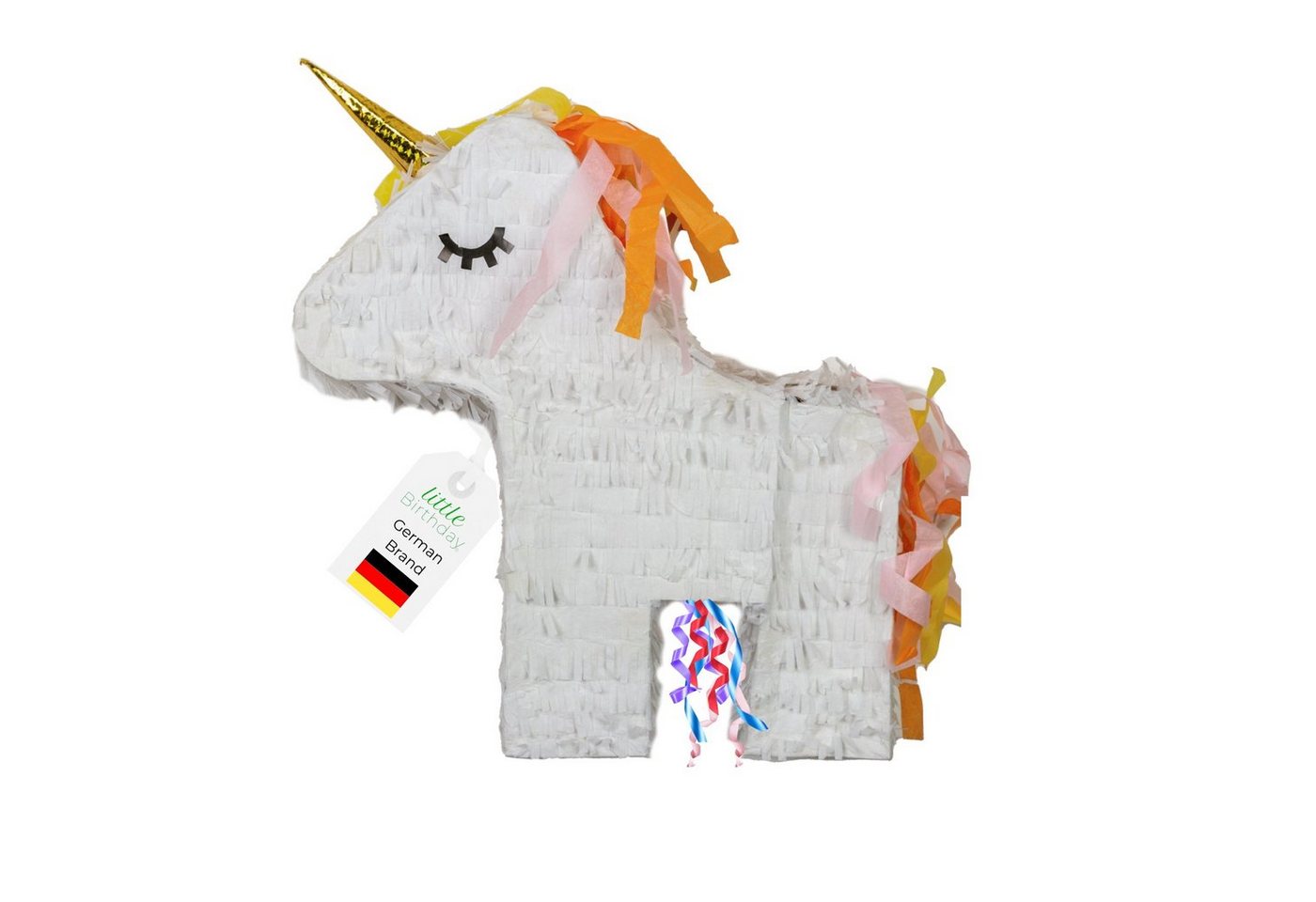 little Birthday Pinata little Birthday - 1x Einhorn Pinata, mit Schnüren, ohne Süßigkeiten, 39 x 43 x 10 cm, weiß von little Birthday