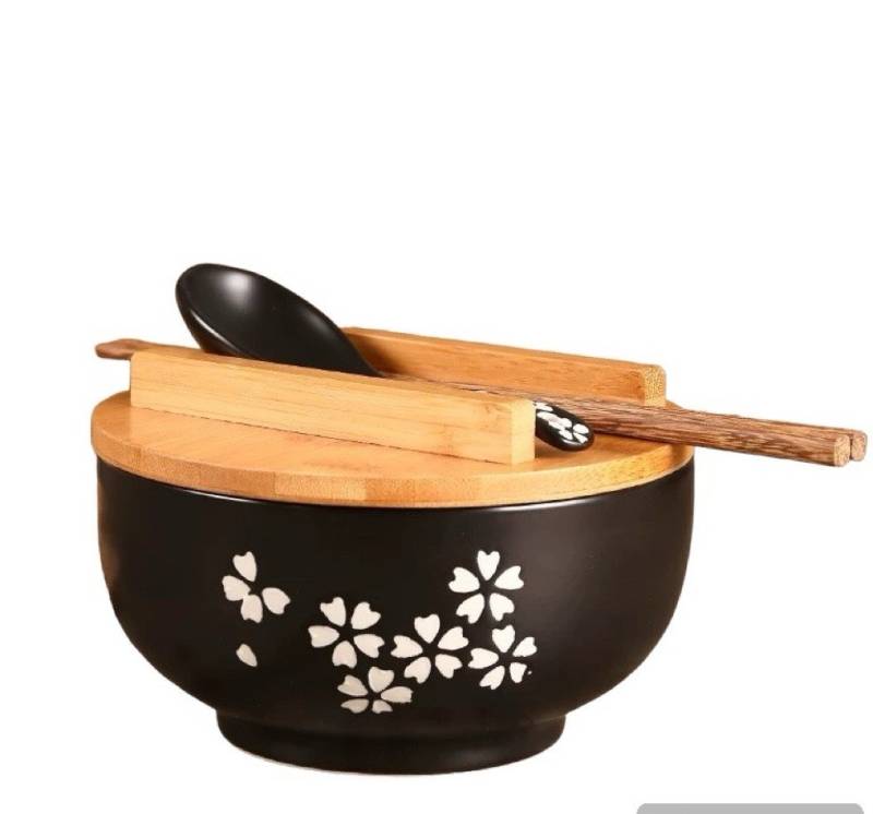 little dove Schüssel Schale mit Deckel Löffel Ramen Reis Schüssel Instant Nudel Schüssel, (set) von little dove