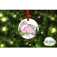 Dinosaurier Ornament, Pink Dinosaur First Christmas 1st Mein Erstes Weihnachten, Personalisiertes Ornament Andenken von littlechickypaperie