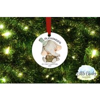 First Christmas Ornament, Elephant 1st Mein Erstes Weihnachten, Custom Ornament Andenken, Geschenk von littlechickypaperie