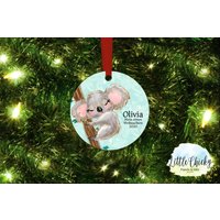 Koala First Christmas Ornament, 1st Mein Erstes Weihnachten, Custom Ornament Andenken von littlechickypaperie