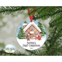 Lebkuchen Ornament, Farm First Christmas 1st Mein Erstes Weihnachten, Personalisiertes Custom Ornament Andenken von littlechickypaperie