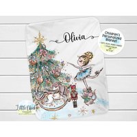 Personalisierte Nussknacker-Decke, Blonde Weiche Minky-Decke, Kinderdecke, 50 "x 60"-Babydecke, Weihnachtsdecke von littlechickypaperie