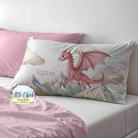 Personalisierter Kissenbezug - Pink Dragon Kissenbezug, Weiche Mikrofaser, Personalisierter Mit Name, Geschenk Für Kleinkinder & Kinder von littlechickypaperie