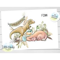 Personalisiertes Kinder Tischset - Dinosaurier Tischset, Textiles Einschulungsgeschenk, Personalisiertes Kindergeschenk von littlechickypaperie
