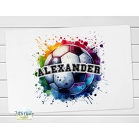 Personalisiertes Kinder Tischset - Fußball Tischset, Textiles Personalisiertes Einschulungsgeschenk Personalisiertes Kinder Tischset - Fußball Tischset, Textiles Personalisiertes Einschulungsgeschenk von littlechickypaperie