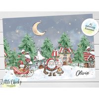 Personalisiertes Kinder Tischset - Weihnachtsmann Tischset, Weihnachten Personalisiertes Kleinkind Geschenk, Textil Personalisiertes Kinder Tischset - Weihnachtsmann Tischset, Weihnachten Personalisiertes Kleinkind Geschenk, Textil von littlechickypaperie