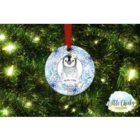 Pinguin First Christmas Ornament, 1st Mein Erstes Weihnachten, Girl Custom Ornament Andenken, Geschenk von littlechickypaperie