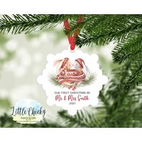 Unser Erster Weihnachtsschmuck, First Christmas Married, Mr. Und Mrs. Ornament, Als Mrs Andenken Ornament von littlechickypaperie