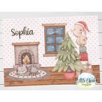 Weihnachten Personalisierte Kinder Tischset, Kleinkind Geschenk, Personalisiertes Mädchen Jungen Geschenk von littlechickypaperie