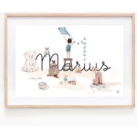 Anpassbares Poster Mit Vornamen Des Kindes, Geschenk Zur Geburt, Dekorativer Rahmen Für Das Kinderzimmer Eines Jungen Oder Mädchens Anpassbares Poster Mit Vornamen Des Kindes, Geschenk Zur Geburt, Dekorativer Rahmen Für Das Kinderzimmer Eines Jungen Oder Mädchens von littlegraffiti