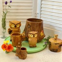 6 Teiliges Eulen Servier-Set // Mid Century Modern Vintage Home Retro Unterhaltsam Dekor von littlekitvintage