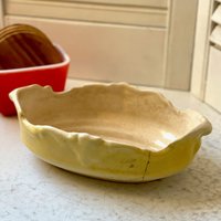 Vintage Butter Gelber Übertopf // 30S Keramik Retro Home Innentopf von littlekitvintage