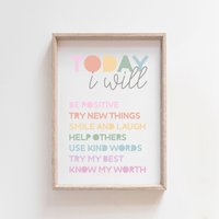 Affirmation Poster, Regenbogen Kinderzimmer Mädchen Schlafzimmer Achtsamkeit, Gefühle, Klassenzimmer Lernposter Affirmation Poster, Regenbogen Kinderzimmer Mädchen Schlafzimmer Achtsamkeit, Gefühle, Klassenzimmer Lernposter von littlelearnersprints