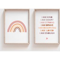Affirmation Print, Regenbogen Wandbild, Selbstliebe Poster, Kinder Geschenk Für Mädchen, Kinderzimmer Deko Affirmation Print, Regenbogen Wandbild, Selbstliebe Poster, Kinder Geschenk Für Mädchen, Kinderzimmer Deko von littlelearnersprints