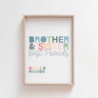 Brüder Und Schwestern Machen Beste Freunde Druck, Spielzimmer Drucke, Kinderzimmer Wandkunst, Bunte Mädchen Schlafzimmer, Jungen Schlafzimmer Brüder Und Schwestern Machen Beste Freunde Druck, Spielzimmer Drucke, Kinderzimmer Wandkunst, Bunte Mädchen Schlafzimmer, Jungen Schlafzimmer von littlelearnersprints