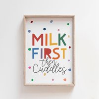 But First Milk Druck, Kinderzimmer Wandkunst, Regenbogen Dekor, Baby Geschenk, Druck But First Milk Druck, Kinderzimmer Wandkunst, Regenbogen Dekor, Baby Geschenk, Druck von littlelearnersprints