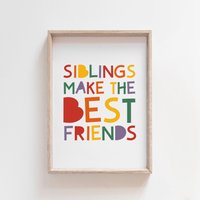 Geschwister Machen Die Besten Freunde Druck, Spielzimmer, Big Sis, Bro, Spielzimmer Regenbogen Wand Kunst, Drucke Geschwister Machen Die Besten Freunde Druck, Spielzimmer, Big Sis, Bro, Spielzimmer Regenbogen Wand Kunst, Drucke von littlelearnersprints