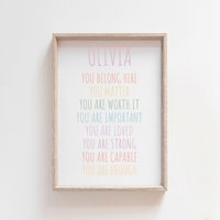 Mädchen Poster, Schlafzimmer Druck, Motivationa Wandkunst, Spielzimmer Drucke, Kinderzimmer Kinder von littlelearnersprints