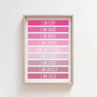 Mädchen Schlafzimmer Poster, Positive Affirmation Druck, Selbstliebe, Teenager Wandkunst, Spielzimmer Drucke, Wandkunst Mädchen Schlafzimmer Poster, Positive Affirmation Druck, Selbstliebe, Teenager Wandkunst, Spielzimmer Drucke, Wandkunst von littlelearnersprints