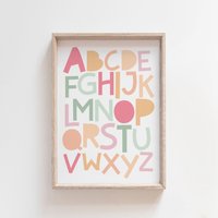 Pastell Alphabet Druck, Mädchen Poster, Abc Spielzimmer Wandkunst Spielzimmer, Kinder Pastell Alphabet Druck, Mädchen Poster, Abc Spielzimmer Wandkunst Spielzimmer, Kinder von littlelearnersprints