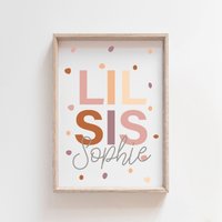 Pastell Kinderzimmer Drucke, Schwester Prints, Lil Sis Print, Schlafzimmer Name Wandkunst, Mädchen Twins Decor Pastell Kinderzimmer Drucke, Schwester Prints, Lil Sis Print, Schlafzimmer Name Wandkunst, Mädchen Twins Decor von littlelearnersprints
