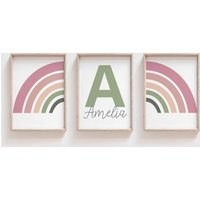 Regenbogen Poster Für Mädchen, Wandbild, Wandbild Poster, Drucke 3Er-Set von littlelearnersprints