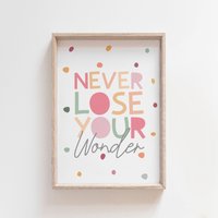 Verliere Niemals Dein Wunder, Mädchen Poster Druck, Schlafzimmer Kinderzimmer Wandkunst, Spielzimmer Kunst Verliere Niemals Dein Wunder, Mädchen Poster Druck, Schlafzimmer Kinderzimmer Wandkunst, Spielzimmer Kunst von littlelearnersprints