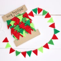 Filz Girlande Rot & Grün Mini Wimpelkette, 2, 5M Lang von littletidbitsofjoy
