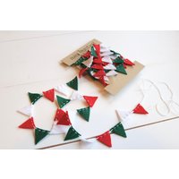 Glitzernde Weihnachtsgirlande Mini Glitzer Filzgirlande Rot Weiß Grün, 2, 5M von littletidbitsofjoy