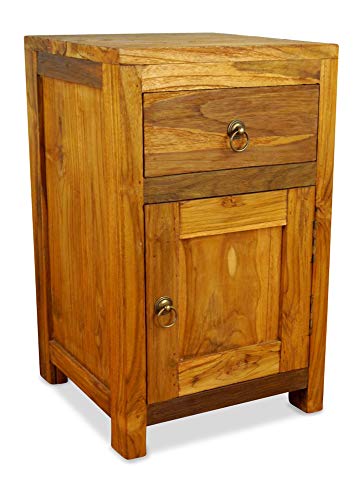 Java Nachtschrank aus Teakholz | Massivhholz Kommode der Marke Asia Wohnstudio | Teakholzschrank | Asiatischer Nachtschrank (Handarbeit) von livasia
