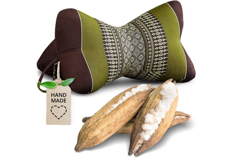 livasia Nackenstützkissen Knochenkissen, vegan und handgefertigt, Ø 15x32cm, Kapok von livasia