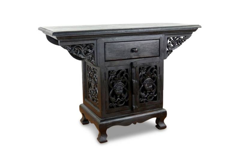 livasia Anrichte Anrichte 100x40x70cm Massivholz Akazie handgeschnitzt aus Thailand von livasia