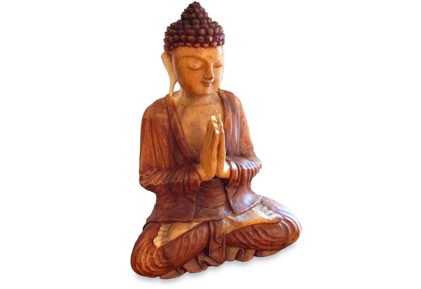 livasia Buddhafigur Buddha aus Holz, betend (30cm/50cm Höhe) von livasia