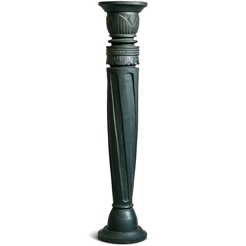 livasia Holzsäulen (Rotation), Podest, Blumensäule, Dekosäulen im Antik-Look (schwarz, 100cm) von livasia