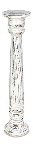 livasia Holzsäulen (Rotation), Podest, Blumensäule, Dekosäulen im Antik-Look (weiß, 100cm) von livasia