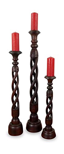 livasia Kerzenständer, Kerzensäule, Kerzenhalter, Kerzenleuchter, Stimmungsleuchter (3er Set) von livasia
