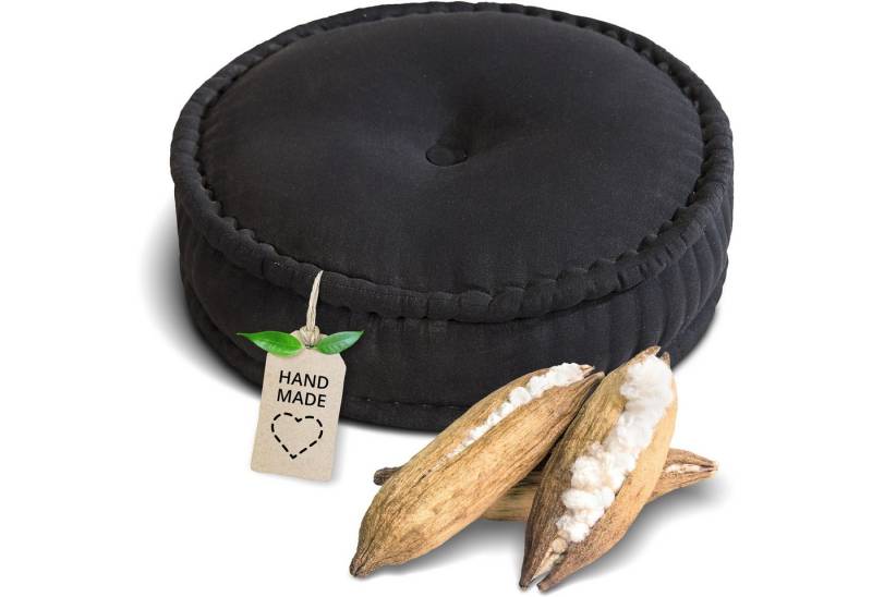livasia Meditationskissen Zafukissen groß (Basic) vegan und handgefertigt, 46x14cm, Kapok von livasia