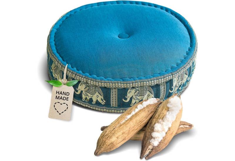 livasia Meditationskissen Zafukissen groß (Deluxe) - 45x15cm, Kapok, vegan, handgefertigt von livasia