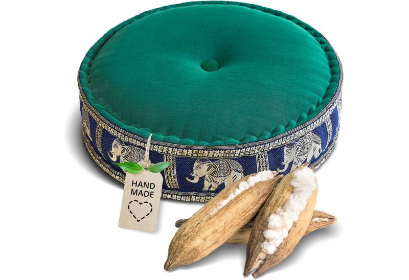 livasia Meditationskissen Zafukissen groß (Deluxe) - 45x15cm, Kapok, vegan, handgefertigt von livasia