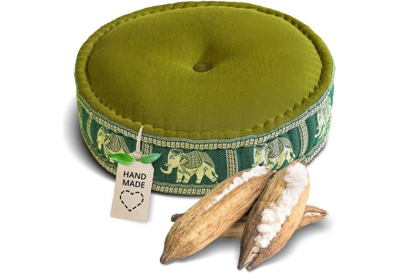 livasia Meditationskissen Zafukissen groß (Deluxe) vegan und handgefertigt, 44x15cm, Kapok von livasia