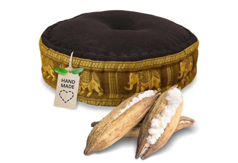 livasia Meditationskissen Zafukissen groß (Deluxe) vegan und handgefertigt, 44x15cm, Kapok von livasia
