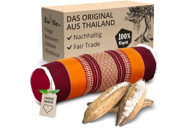 livasia Nackenrolle Nackenrolle, vegan und handgefertigt, Ø 17x56cm, Kapok livasia Nackenrolle Nackenrolle, vegan und handgefertigt, Ø 17x56cm, Kapok von livasia