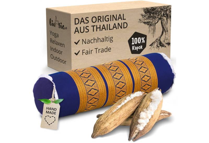livasia Nackenrolle Nackenrolle, vegan und handgefertigt, Ø 17x56cm, Kapok von livasia