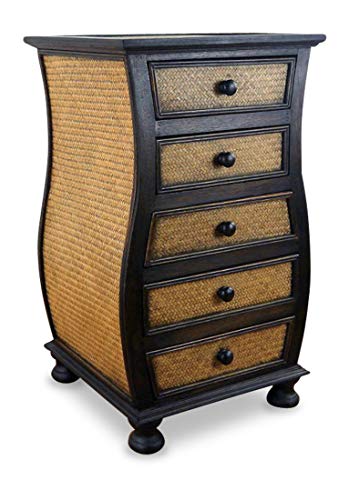 livasia Rattankommode I Rattanschrank I Kommode aus Holz und Rattan (bauchig) von livasia