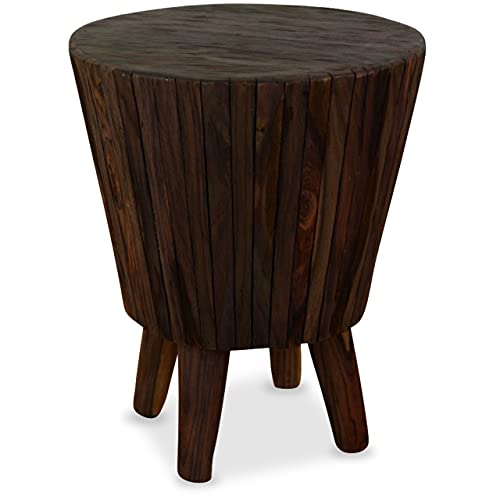 livasia Sitzhocker aus Holz, Hocker, Balkon- und Terrassenhocker, Wintergarten Möbel, aus Java (Indonesien) von livasia