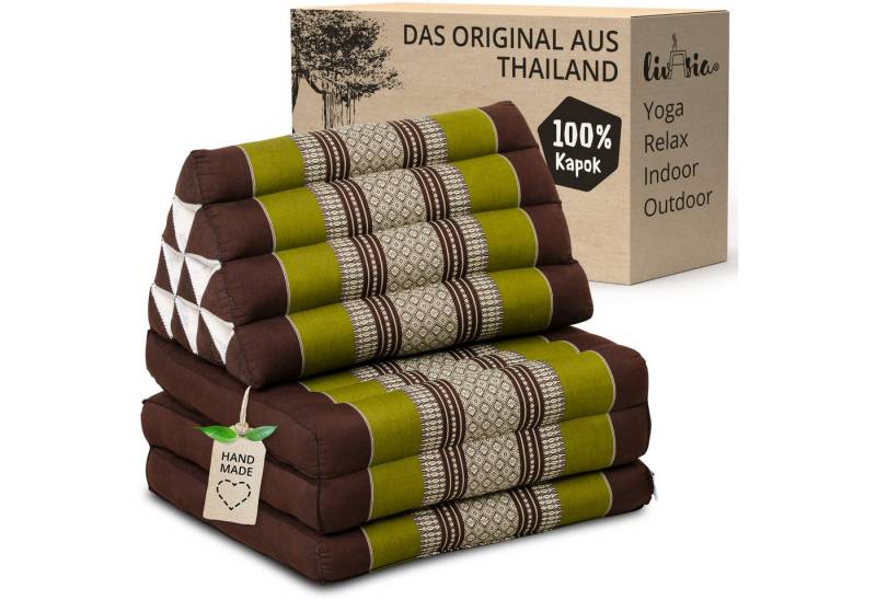 livasia Sitzsack Thaikissen 3 Auflagen (Classic) vegan und handgefertigt, 175x50x8cm, Kapok von livasia