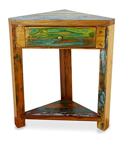 livasia Asiatischer Eckschrank aus Massivholz – 50x45x50cm – handgefertigter Schrank aus Holz aus Java, recyceltes & versiegeltes Teakholz von ehemaligen Fischerbooten, Vintage Look livasia Asiatischer Eckschrank aus Massivholz – 50x45x50cm – handgefertigter Schrank aus Holz aus Java, recyceltes & versiegeltes Teakholz von ehemaligen Fischerbooten, Vintage Look von livasia