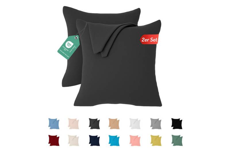 livessa Kissenbezug 2er Set Kissenbezug - Verdeckter Reißverschluss - Kopfkissenbezug, %100 Baumwolle Jersey Stoff 140 g/m², Ultra weich und atmungsaktiv von livessa